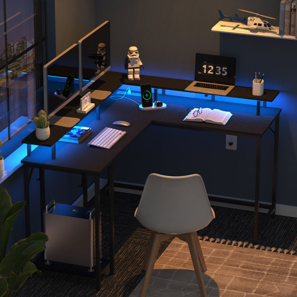 Inbox Zero Bureau d'ordinateur en forme de L 54 "pour bureau à domicile